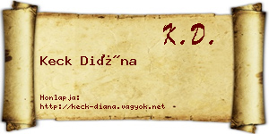 Keck Diána névjegykártya